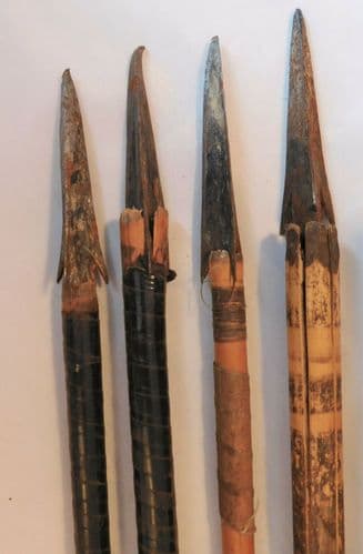 Vintage quiver and arrows tribal African hunting equipment wood and leather